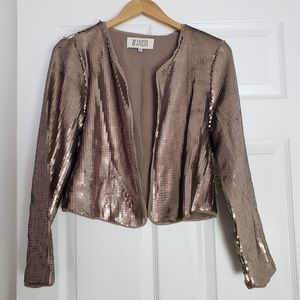 NWT BB Dakota champagne brown tan sequin open jacket, size M, BB42802